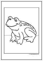 Happy preschool frog coloring page.