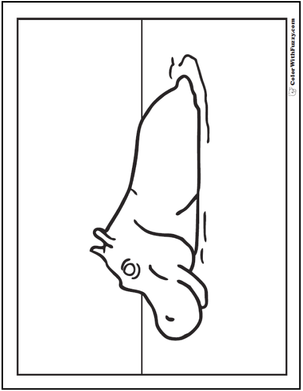 Hippopotamus wading in the water coloring sheet.