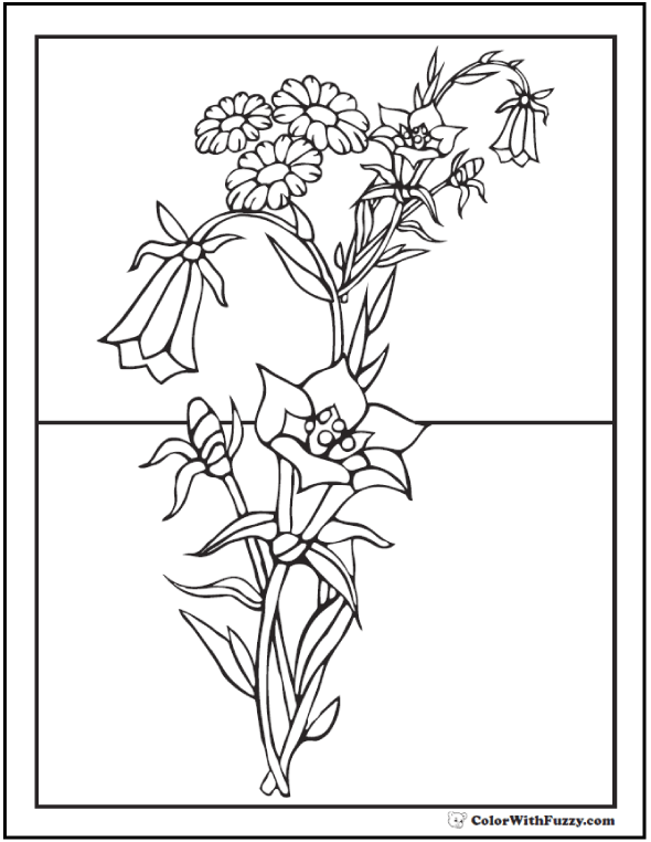 Download 102+ Flower Coloring Pages Customize And Print Ad-free PDF