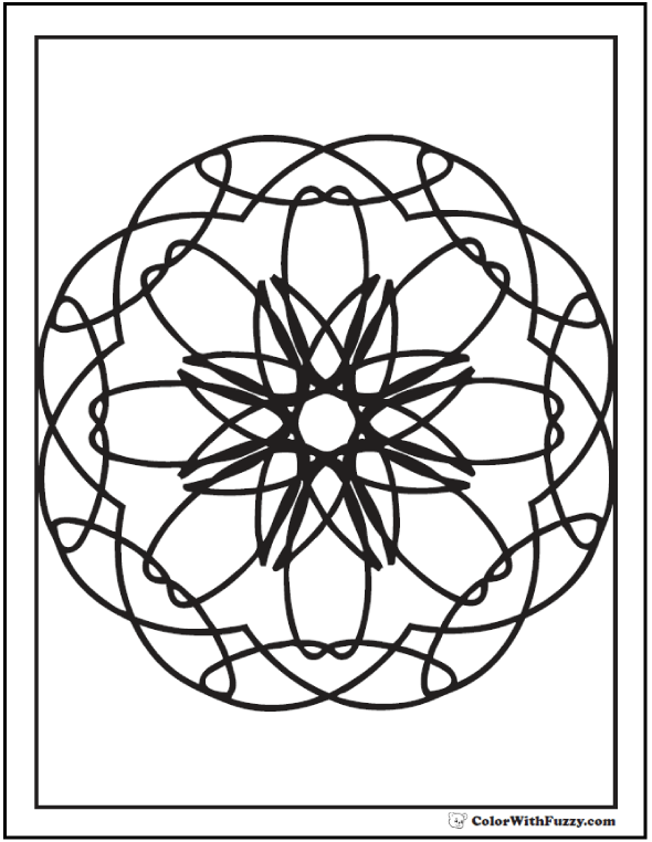 Download Adult Geometric Coloring Pages Kaleidoscope Coloring Page