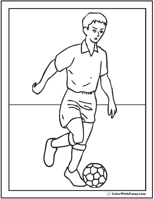 Offensive Midfielder Soccer Coloring PDF