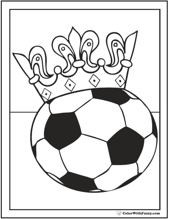 Girl's Crown Soccer Coloring PDF