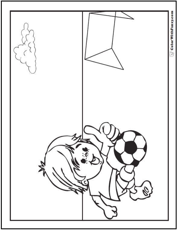 Cute Soccer Player Coloring Picture