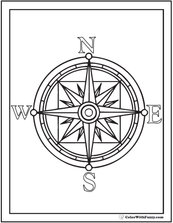 coloring pages compass rose