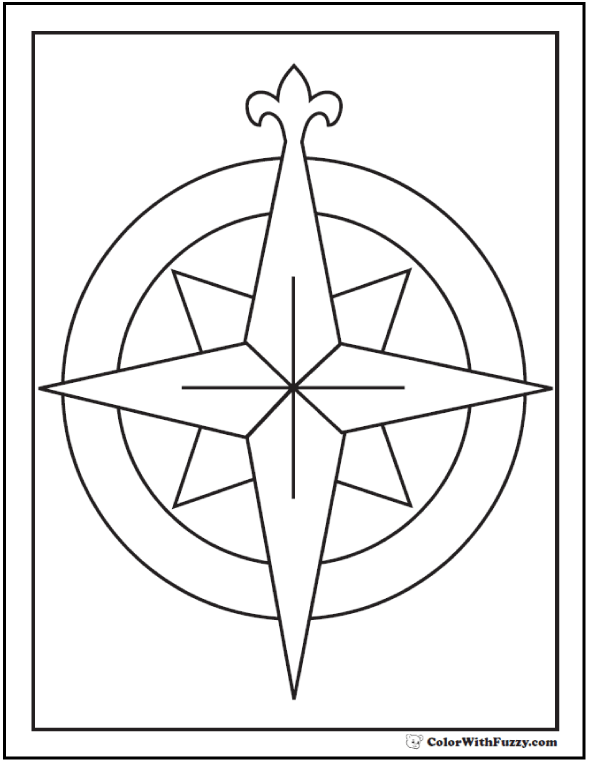 coloring pages compass rose