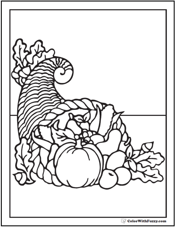 Cornucopia Baskets Coloring Pages