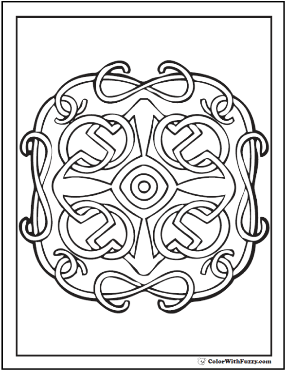 Celtic Designs: Cross Or Celtic Theme Design ✨ #ColorWithFuzzy #PrintableColoringPages #CelticColoringPages #ColoringPagesForKids #AdultColoringPages