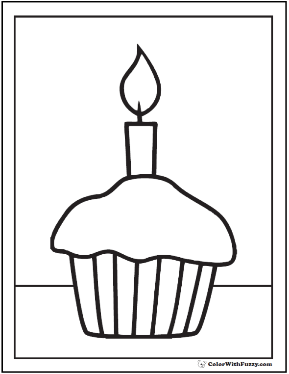 40+ Cupcake Coloring Pages: Customize PDF Printables