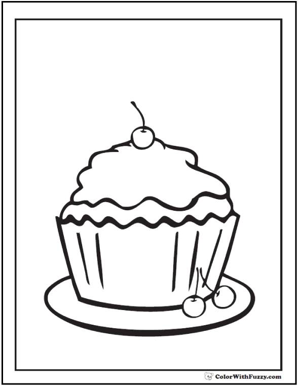 Download 40+ Cupcake Coloring Pages Customize PDF Printables