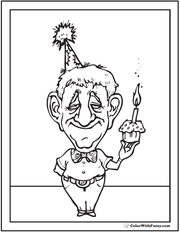 Cupcake for Grandpa Coloring Sheet