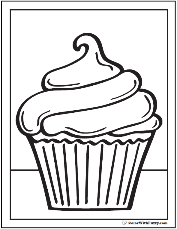 40  Cupcake Coloring Pages: Customize PDF Printables
