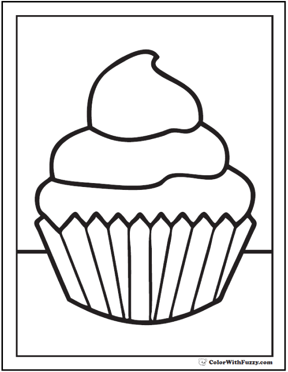 Cupcakes Coloring Pages For Kids