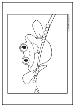 Out on a limb frog coloring page.