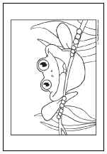 Frog in the grasses frog coloring page.