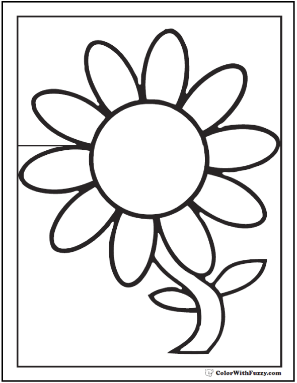 Download Coloring Single Flower Petal Coloring Pages