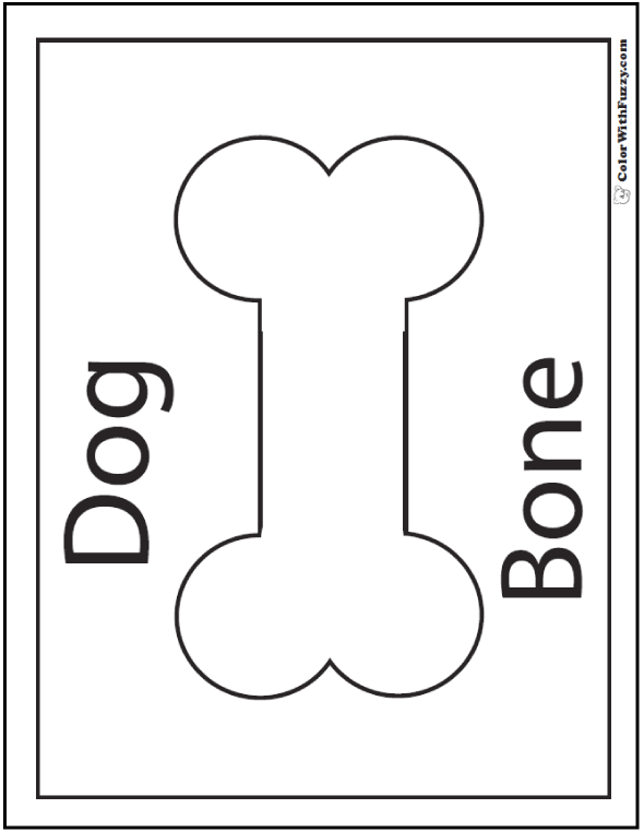 images of dog bones coloring pages - photo #6