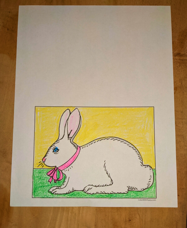 Easter Bunny Coloring Page For A Card Photo