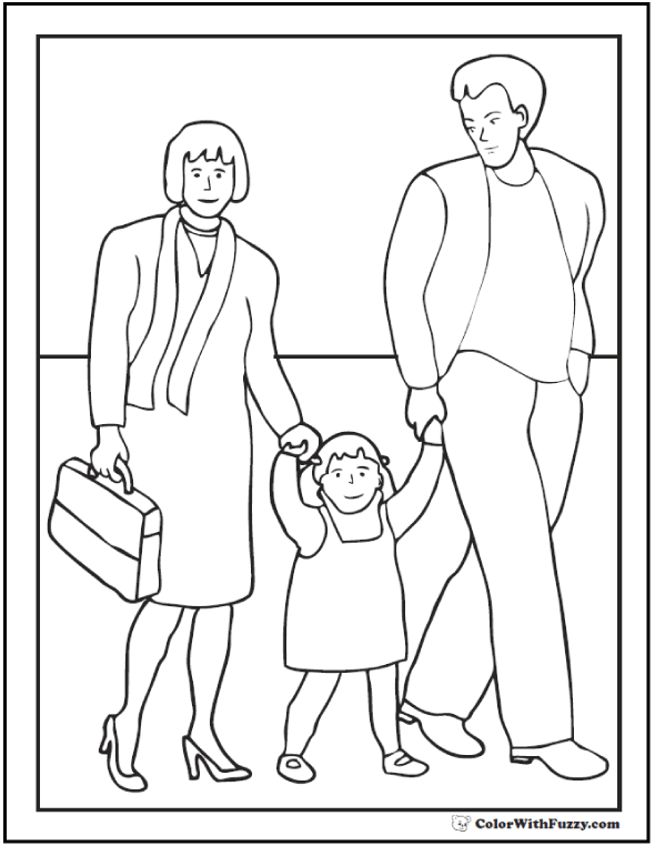 107 Coloring Pages Of Dad And Daughter  Best HD