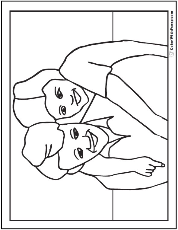 107 Coloring Pages Of Dad And Daughter  Best HD