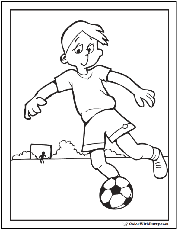 Center Forward Field Soccer Coloring