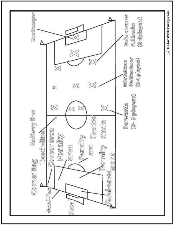 Field Soccer Coloring Sheet