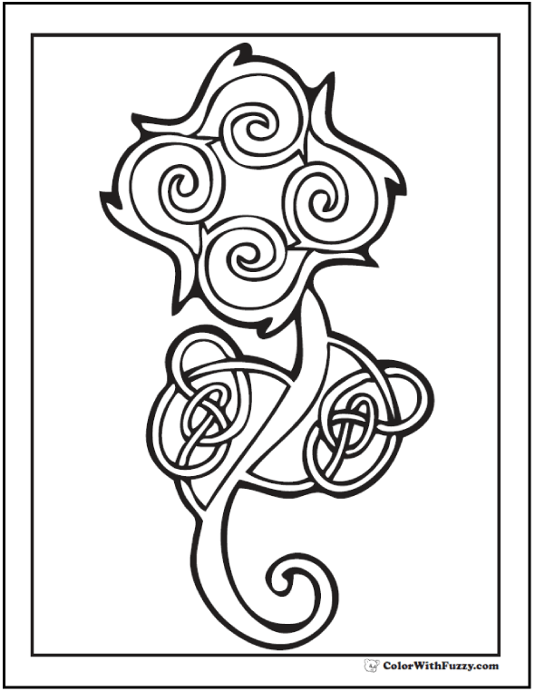 Download Flower Celtic Design Coloring Page