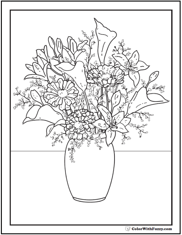 floral coloring book pages