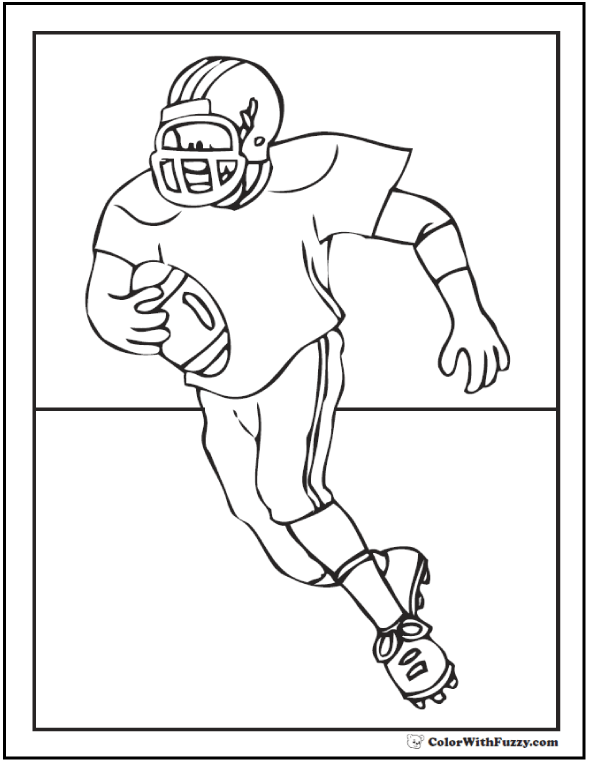 33 Football Coloring Pages Quarterbacks Receivers Running backs 