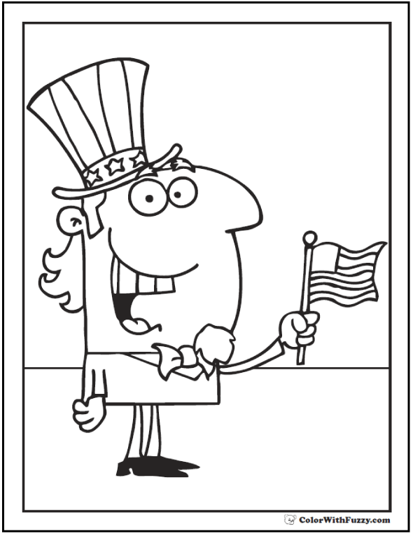 uncle sam hat coloring pages