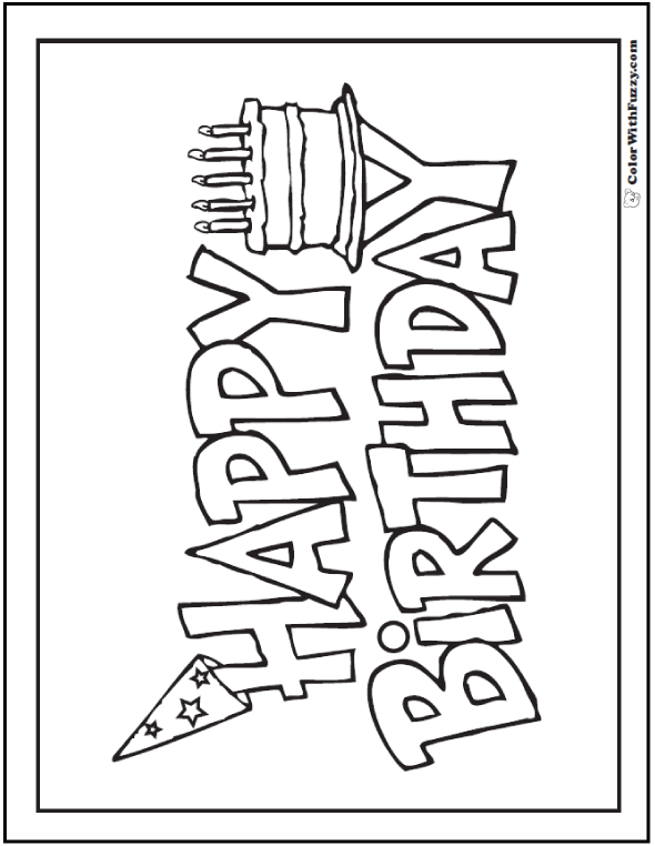 birthday coloring pages