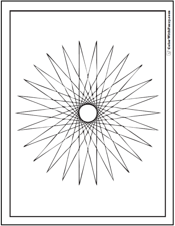 free geometric designs coloring pages 26 point star with tangent lines that make a circle - Geometric Coloring Pages free geometric designs coloring pages 26 point star with tangent lines that make a circle - Geometric Coloring Pages