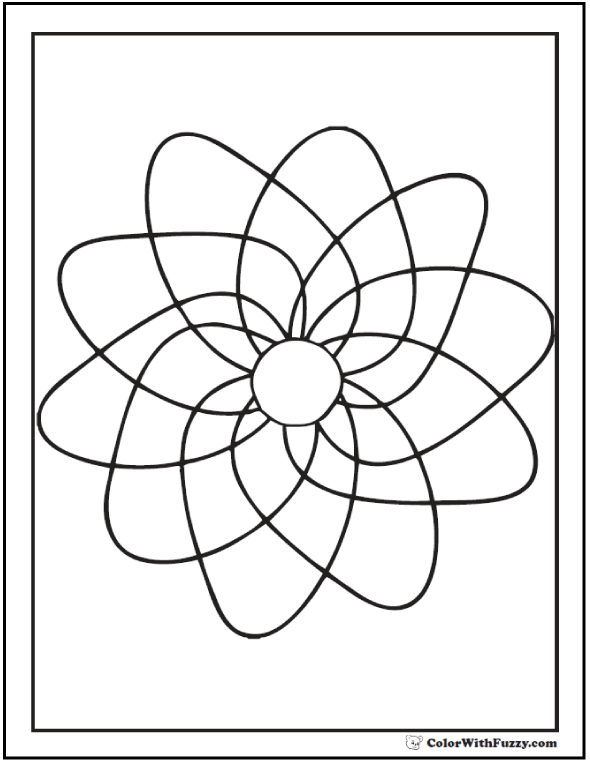 Free Printable Geometric Coloring Pages: Pinwheel to spin.