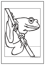 Climbing frog coloring page.