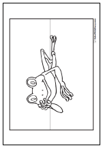 Fun frog coloring pages: Relaxing by the shore.