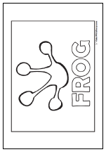 Fun frog coloring pages: Frog footprint.