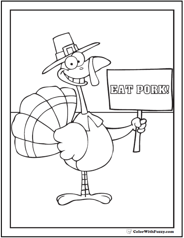 Funny Turkey Coloring Page Funny Turkey Coloring Page