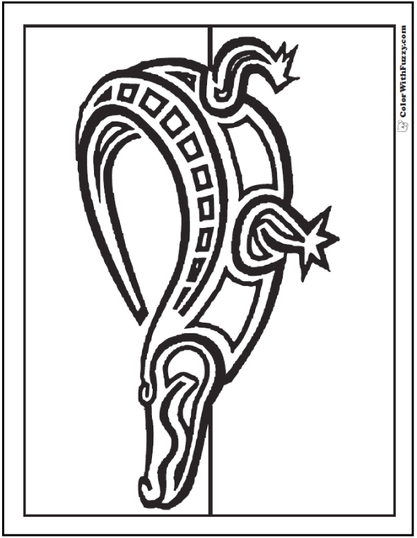 Geometric alligator coloring page