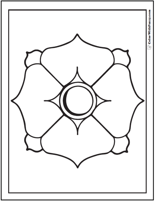 Download Geometric Art Coloring Pages: Dogwood Flower