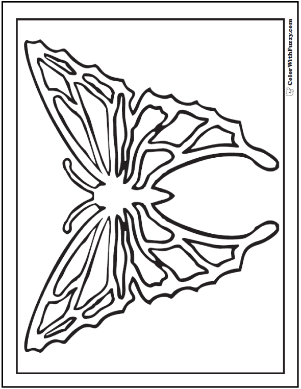 Geometric Butterfly Coloring Page