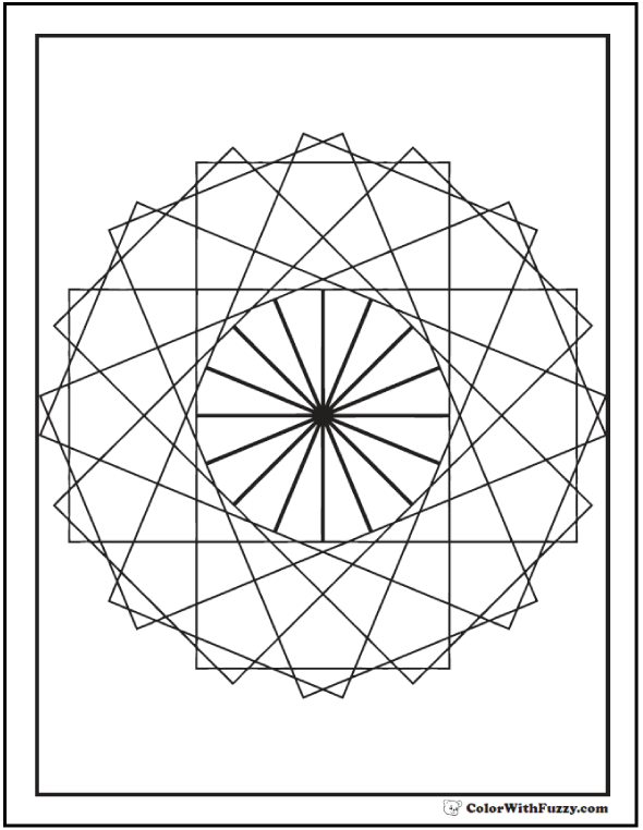 Geometric Coloring Pages To Print: Circle of Tangents.