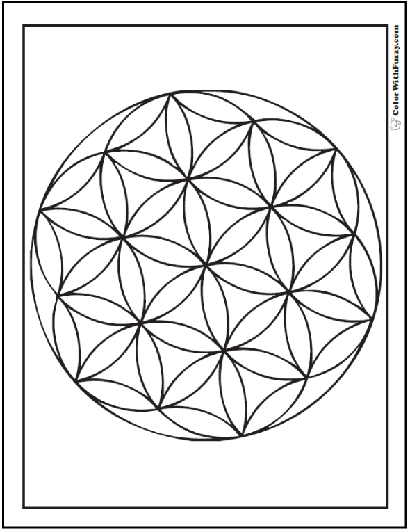 Download Geometric Coloring Sheet: Circle Flowers