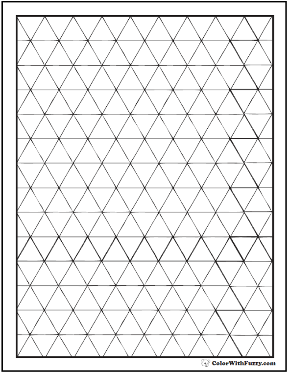 Blank Geometric Shape Coloring Pages: Triangle Patterns