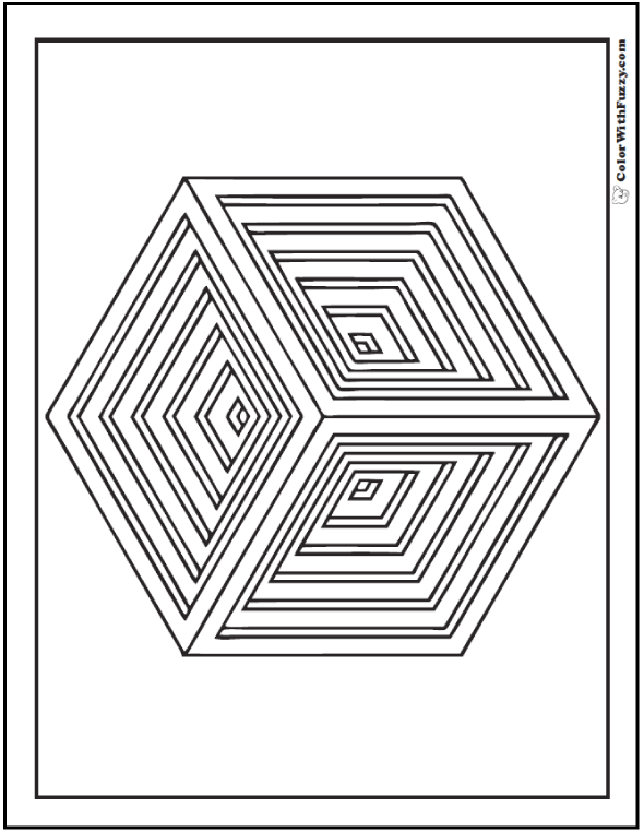 Free Shapes Coloring Pages, Printable and Worksheets to Print and Color.  Online Colouring Book. Printable Pages from KinderArt and KinderColor