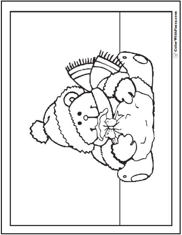 Bearing Gifts Teddy Bear Printable Coloring Page