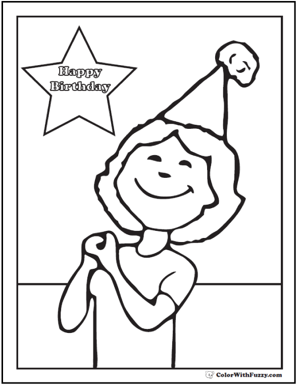 55 birthday coloring pages ✨ printable and customizable