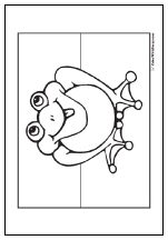 Fun frog coloring pages: Girl frog.
