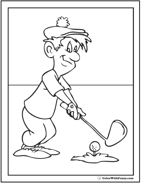 Golf Coloring Pages: Customize And Print PDF