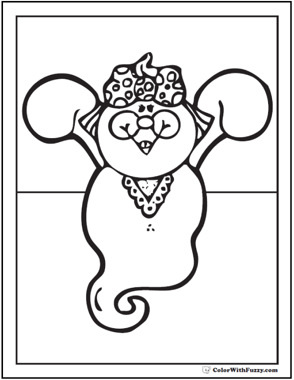 Mama Halloween Ghost Coloring Sheet