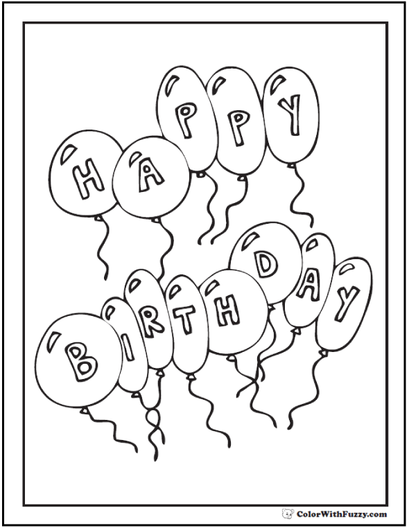 55 birthday coloring pages ✨ printable and customizable