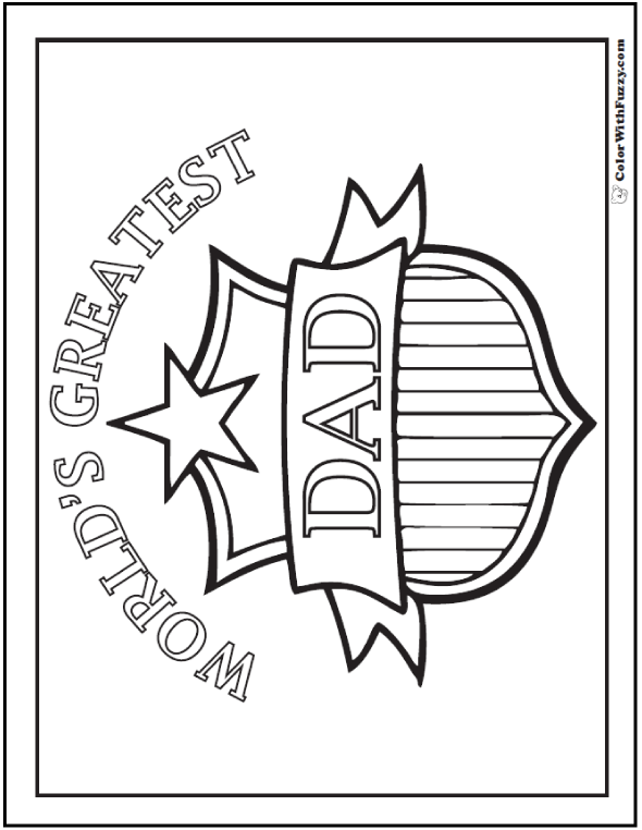 Birthday Daddy Coloring Page.
